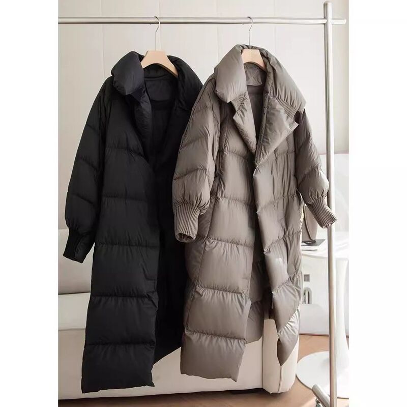 Puff European-Style High-Quality Long Over-The-Knee Cotton Coat for Women, Designer Fashion, Warm and Thickened Winter Cotton Jacket Puff European-Style High-Quality Long Over-The-Knee Cotton Coat for Women, Designer Fashion, Warm and Thickened Winter Cotton Jacket