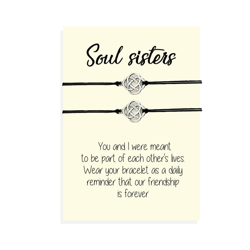 Europe and the United States cross-border explosions infinite loop Chinese knot soul sister sister friendship card woven bracelet set