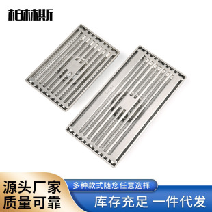 304 Stainless Steel Long Floor Drain Balcony Bathroom Thickeneded Concealed Large Displacement Shower Room Rectangular Deodorant Floor Drain