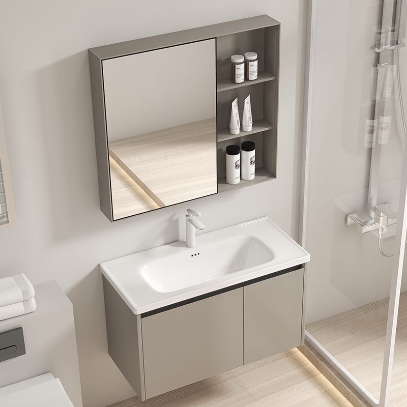 Lavabo combinación baño gabinete de baño Acero inoxidable integrado lavabo cerámica moderno simple 36cm ancho