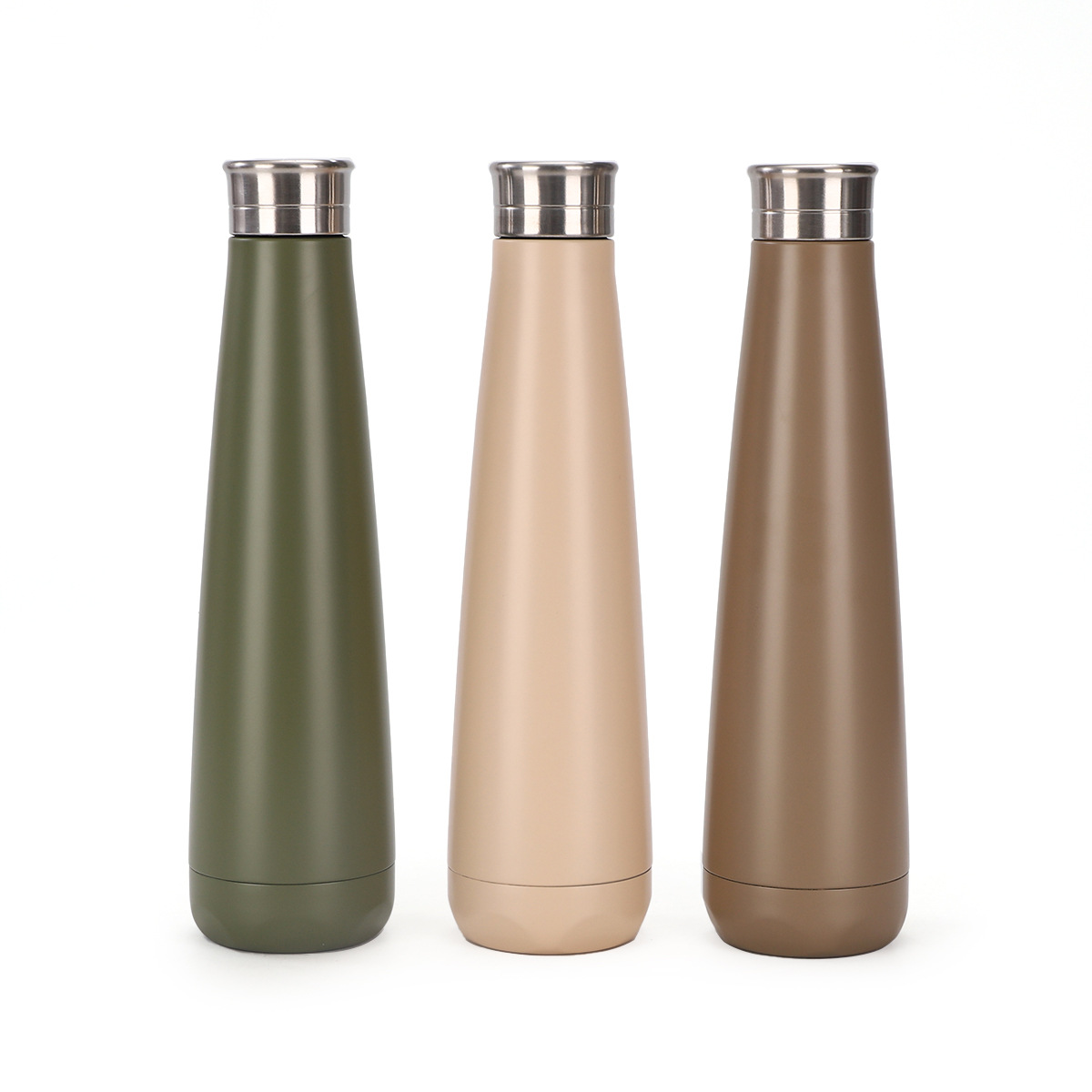 Transfronterizo nuevo 304 botella de cola cónica de acero inoxidable moderna simple taza de aislamiento de mano taza de agua portátil para estudiantes