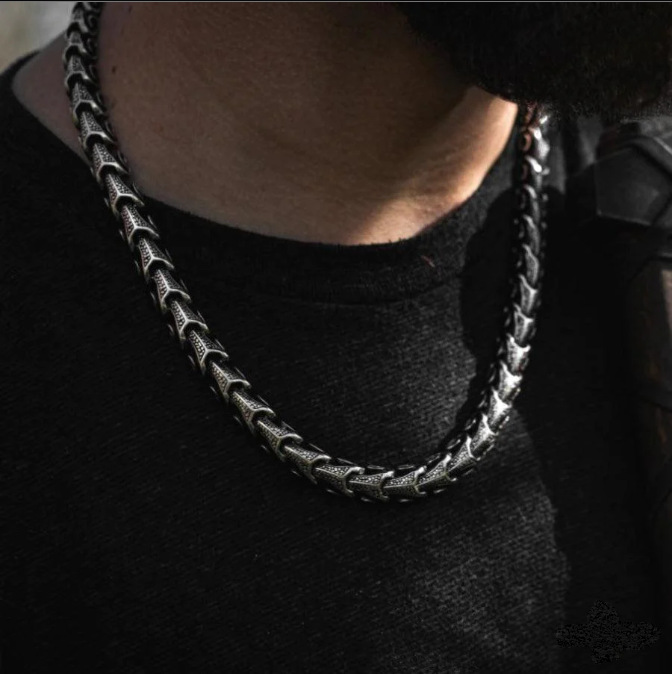 Herren Drachenknochen Kette Aus 316l Edelstahl Modeschmuck_voghion.com