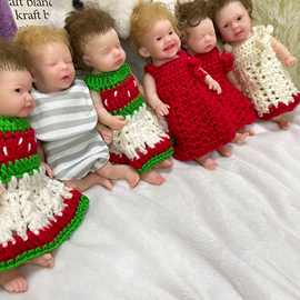 FEELWIND实心硅胶重生娃娃Q弹玩具装饰针织毛线圣诞礼物手工编织
