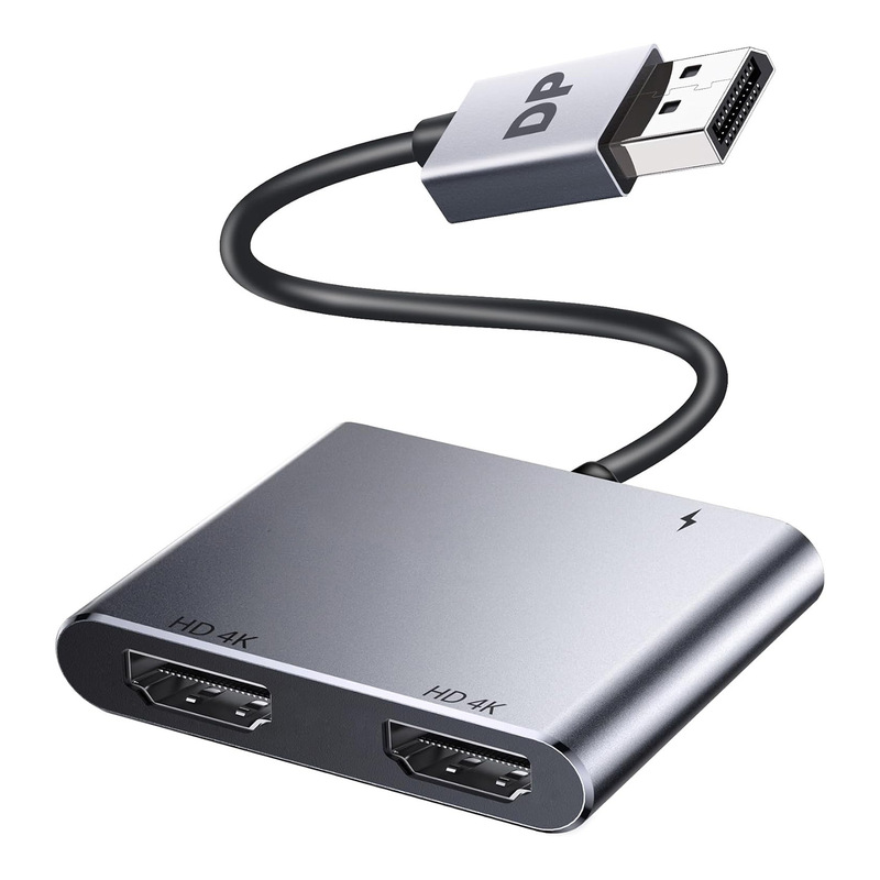 Tuti Dp to Dual HDMI High-Definition Dual Display Hub Docking Station Supports Mstsst for Apple Laptops