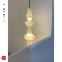 楼梯吊灯服装店日式宣纸诧寂勇中古别墅橱窗灯复式楼灯野口风灯