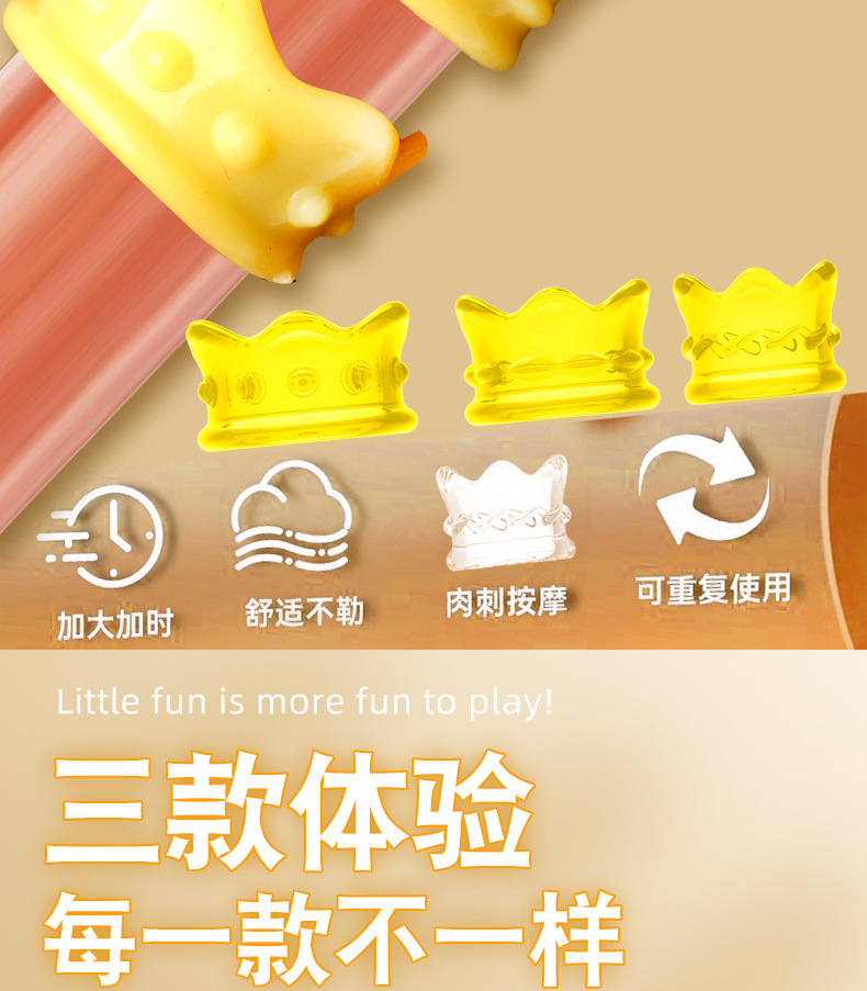Crown Lock Sperm Ring, TPE Foreskin Barrier Ring, Physical Delay Penis Ring, Yellow — detail image 3