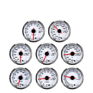 12V car modification instrument, 2-inch 52mm car boost gauge, water temperature, oil temperature, oil pressure, voltage, and air-fuel ratio gauge