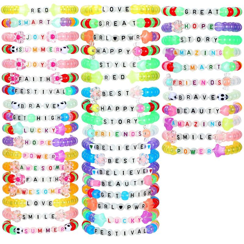 Children's Cute Bracelet Colorful Acrylic Barrel Beads Friendship Love Inspiration Bracelet Children's Cute Bracelet Colorful Acrylic Barrel Beads Friendship Love Inspiration Bracelet