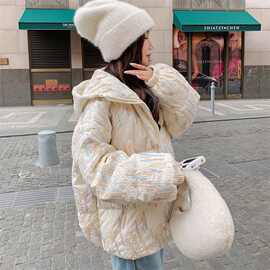 小香风短款彩色羽绒棉服女冬新款小个子韩系棉衣奶棉袄潮