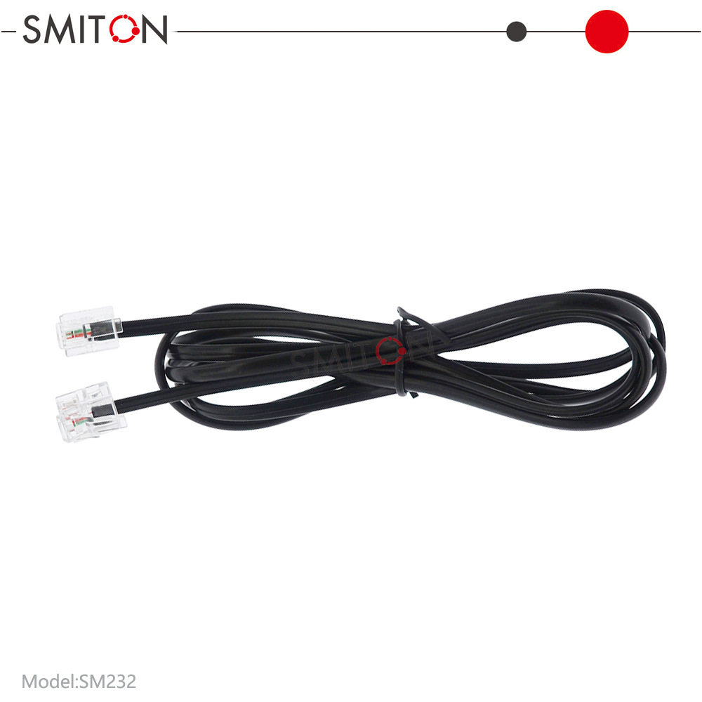 SM232 语音电话线 6p2c 3米电话线 两芯电话线 黑色 电话跳线