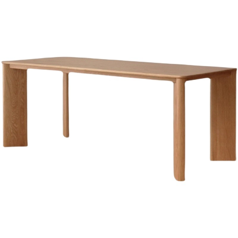 Nórdico rectangular de madera maciza mesa de comedor de estilo japonés hogar pequeño apartamento mesa de comedor Oficina mesa de trabajo cera blanca simple mesa larga