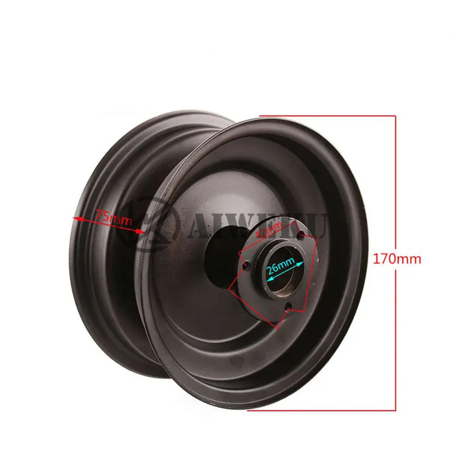 168CC kart ATV accessories tire rim small four-wheel steel ring 6-inch wheel hub