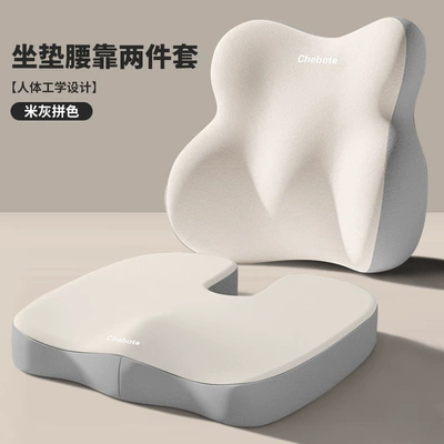 Waist support, Seat Cushion and Lumbar Support - beige-and-gray-color-matching-lumbar-support