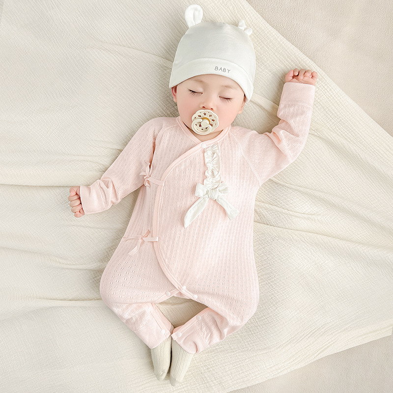 Primavera, otoño, invierno, ropa para bebés recién nacidos, algodón puro, monje, marzo, base delgada, jaqueta de nacimiento, bata de bebé