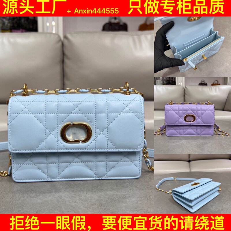 Original D-Brand Leather Miss Caro Woc Mini High Version Cd Buckle Shoulder Bag Crossbody Luxury Women's Bag