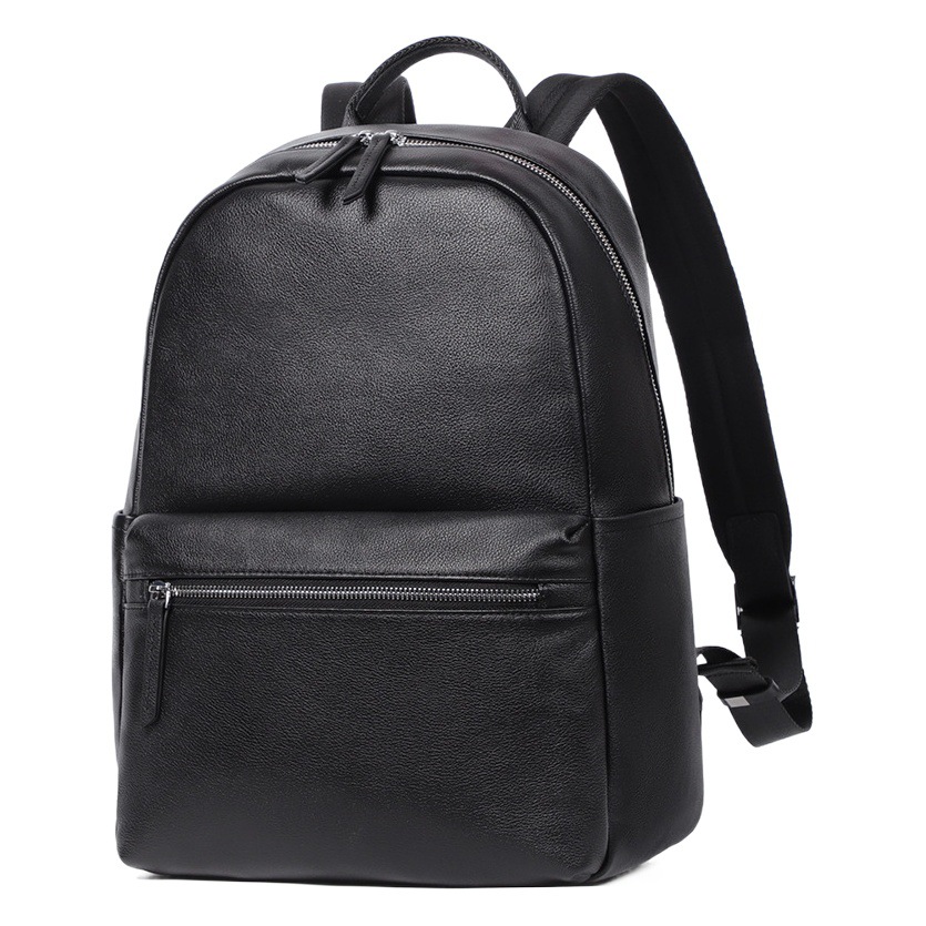 Men's Backpack Genuine Leather Backpack Simple Casual Men's Bag Top Layer Cowhide Travel Bag 15.6 Inch Computer Bag Schoolbag