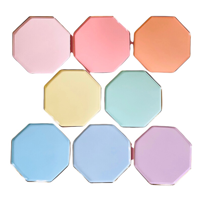 8 Pack 10 Inch Disposable Paper Plate Bronzing Tableware suit Wedding Birthday Cake Plate Party picnic plate