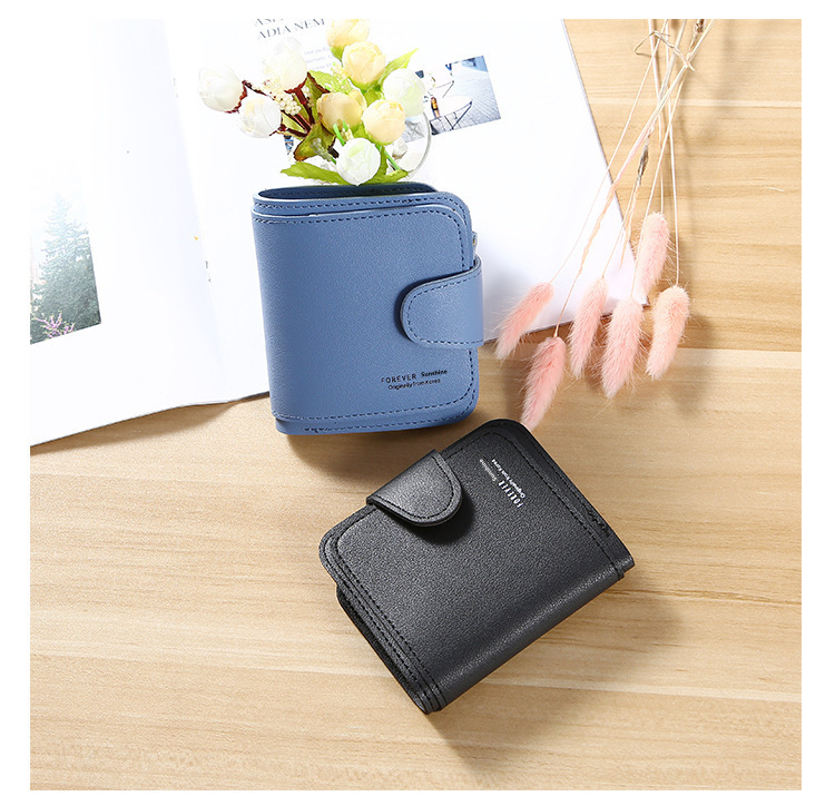 Business Occasion PU Leather Material Solid Color Pattern Women's Spring&summer Pu Leather Solid Color Vintage Style Square Zipper Buckle Small Wallet