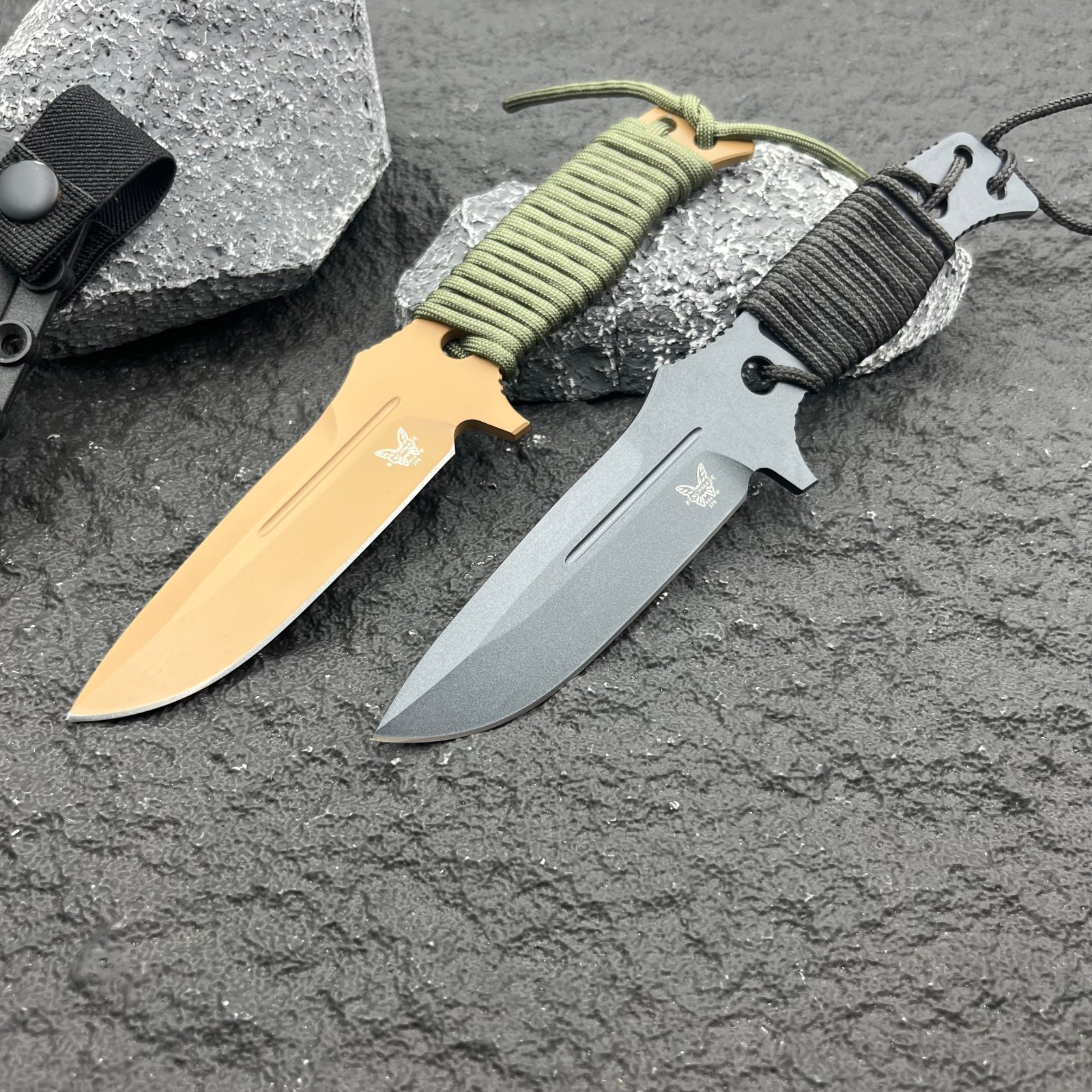 蝴蝶375户外多功能直刀高硬度一体龙骨多用刀野外露营求生战术刀