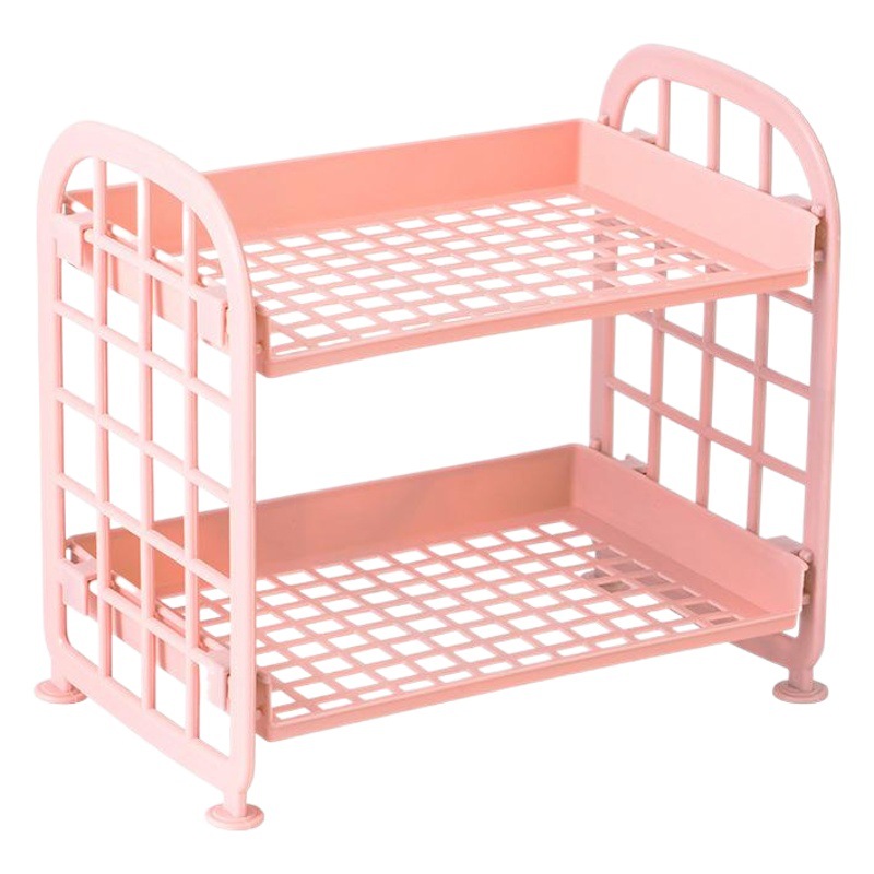 De doble capa de escritorio plegable rack de almacenamiento de cocina rack de almacenamiento simple hogar lavabo rack de almacenamiento