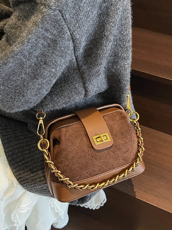 小众菱格链条锁扣小包包女2025新款时髦百搭单肩斜挎包简约手提包|undefined