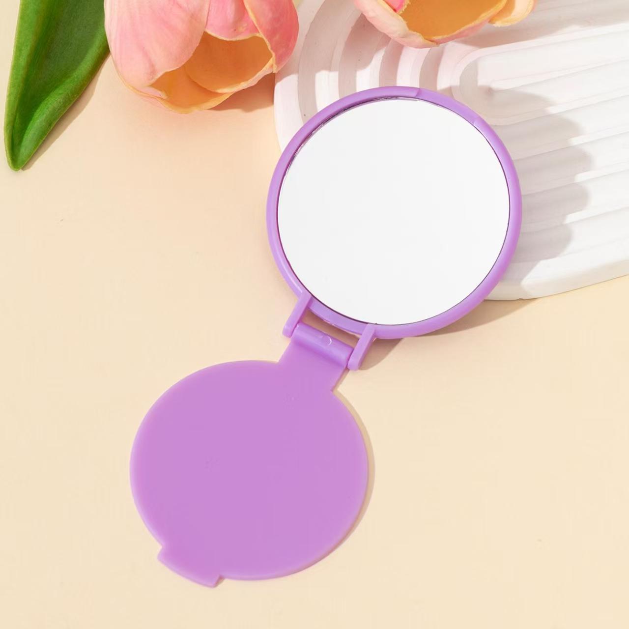 Espejo mini plegable conveniente para llevar con el cuerpo, espejo de maquillaje, espejo de bolsillo redondo, espejo pequeño, espejo publicitario, logotipo impreso, suministro de stock image 12