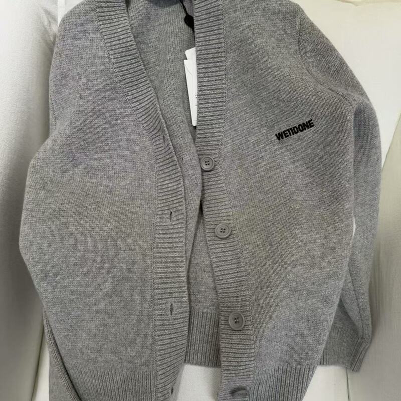 High-End Version We11 Embroidered V-Neck Knit Cardigan New Style Shenzhen Nanyou High-End Sweater Jacket