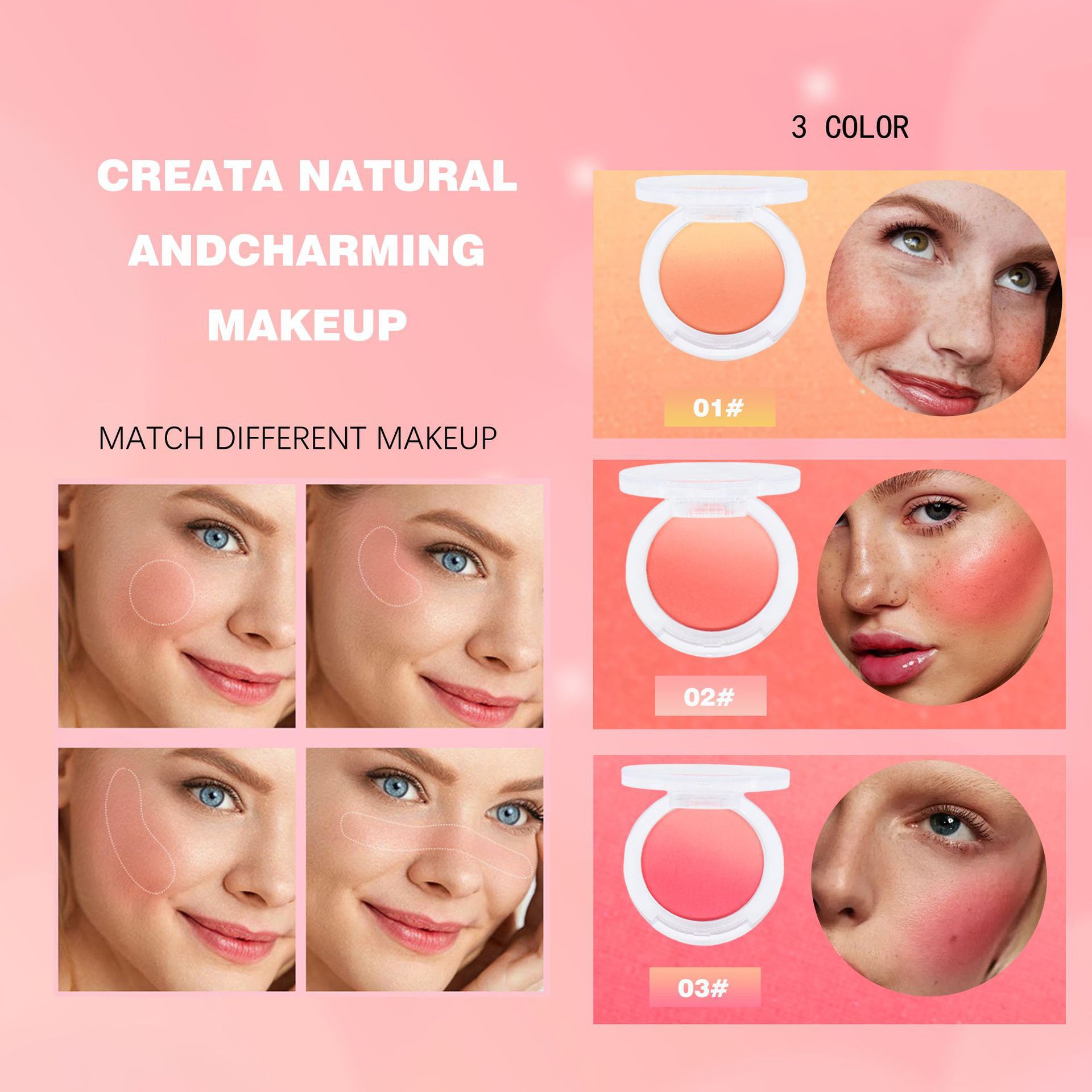 Palette contouring blush dégradée Dirty Tea Pink Nude naturel chaud Maquillage Beauté Pas Facile à Voler Poudre_voghion.com
