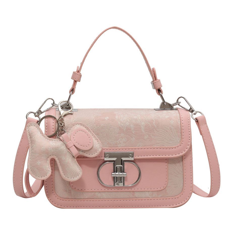 Bolsa de diseño de nicho 2023 nueva textura de moda bolso de las mujeres portátiles hombro de lona bordado popular crossbody pequeño bolso cuadrado