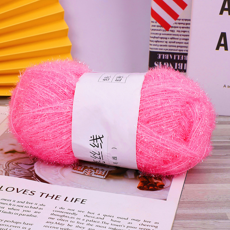 Coreano plato Toalla de vidrio de lana de seda de bricolaje tejido a mano muñeca de oro hilo tejido bolsa de hilo de seda brillante en stock al por mayor