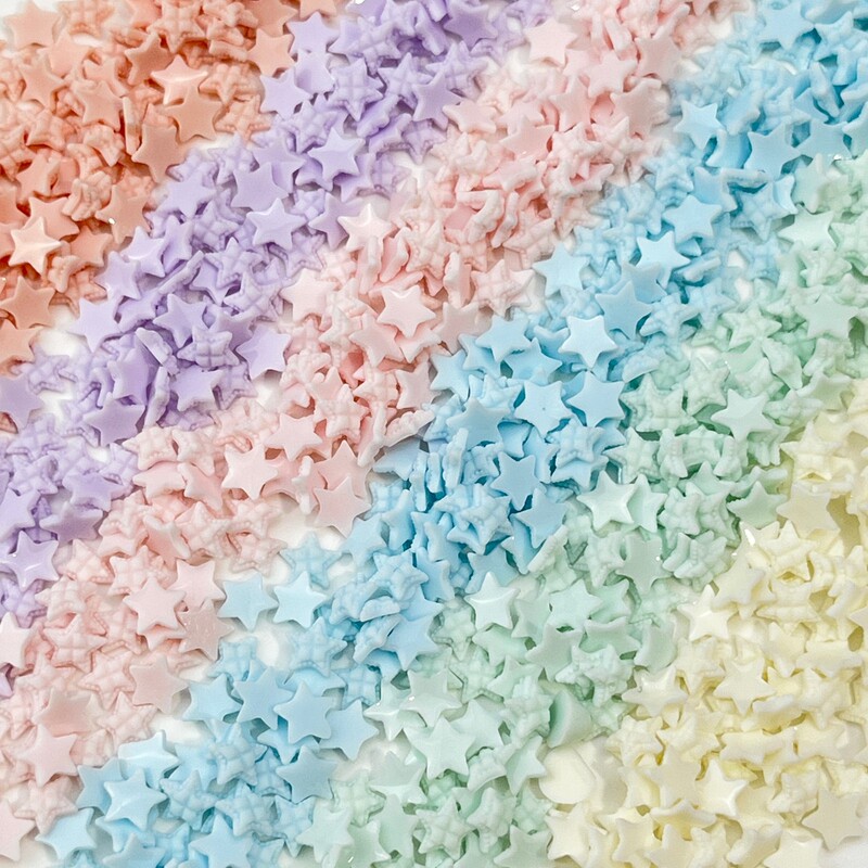 Macaron Color Five-Pointed Star Nail Art Jewelry Patch Flats Plaid Colorful Star Resin DIY Wearable Nail Accessories