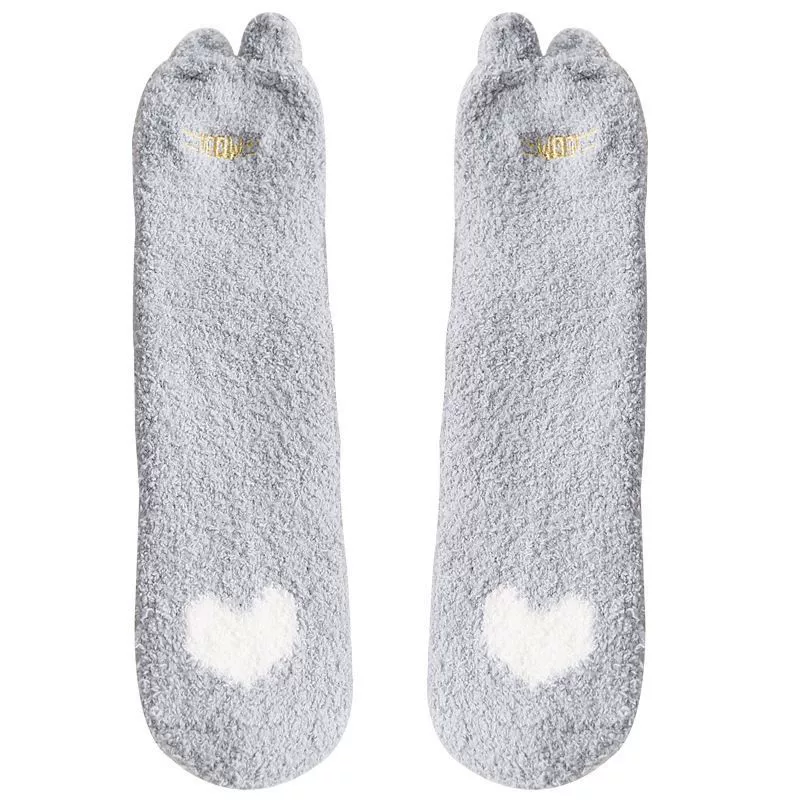 Cute velvet coral fleece keep warm socks, increased thickness