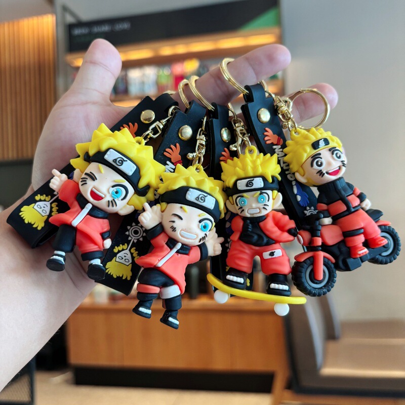 Cross-Border Cartoon Naruto Keychain Internet Celebrity Pendant Boys' Backpack Decoration Car Keychain Gift Wholesale