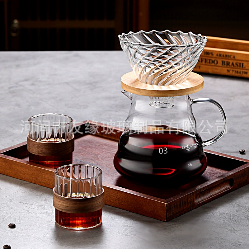 Кофейный обмен горшками руки, кофейные облака, стеклянные чашки, разделенные чашки V60, маленькие кофейники ручной набор