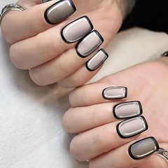 Minimalist matte texture wearable nail art, European and American comic style, sweet and cool girl nail stickers, false nails, wholesale finished products