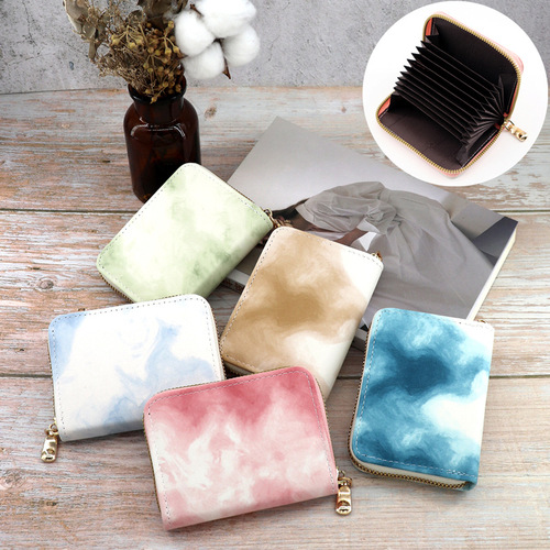 New fashionable Korean style card bag, simple gradient accordion card holder, multi-functional large capacity card case, wholesale credit card sleeve