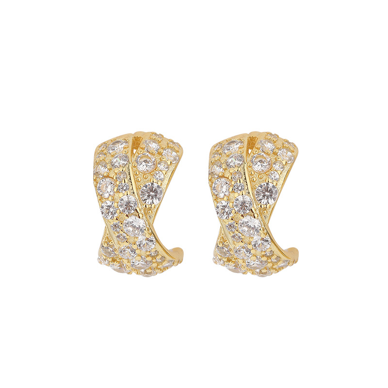 Pendientes de diamantes de oro plata esterlina 925 luz nicho de lujo temperamento de alto grado micro incrustaciones pendientes de circón pendientes transfronterizos