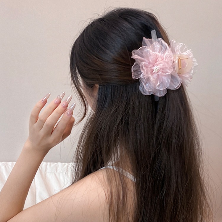 Pinza per capelli camelia donna grande molletta a forma di fiore_voghion.com