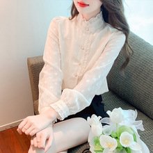 韩版长袖雪纺衬衫女秋季2024年新款气质减龄洋气百搭秋装上衣小衫