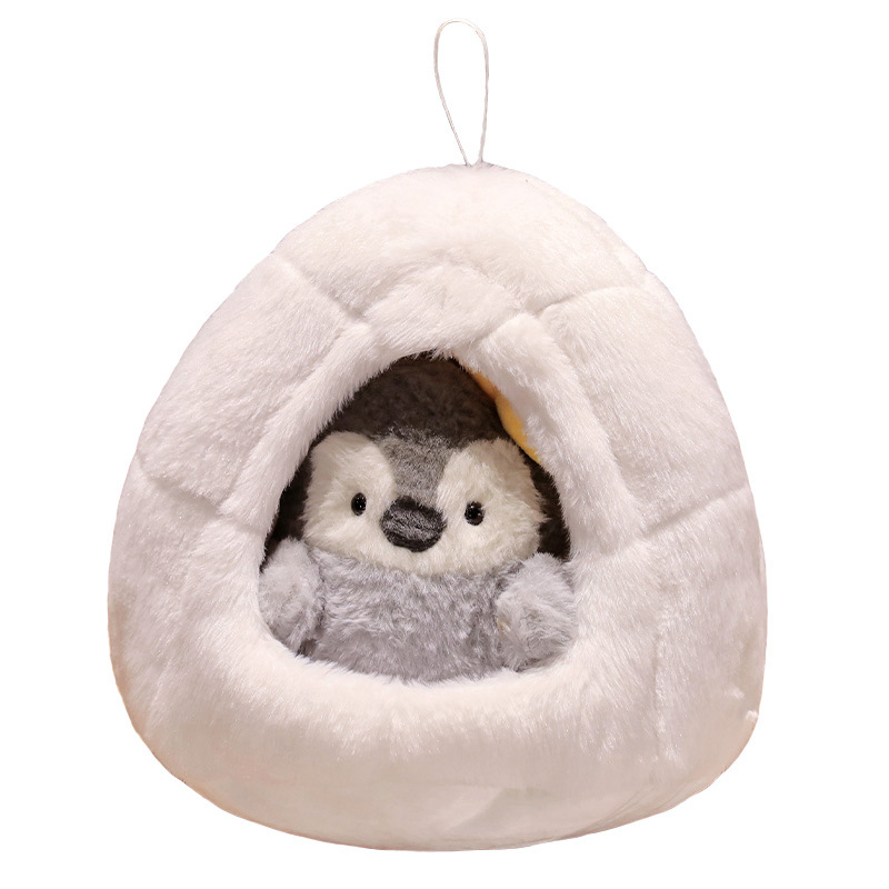 Lindo nido de nieve pingüino ballena muñeca Cueva de nieve de dibujos animados de peluche de juguete acuario bebé muñeca regalo de los niños