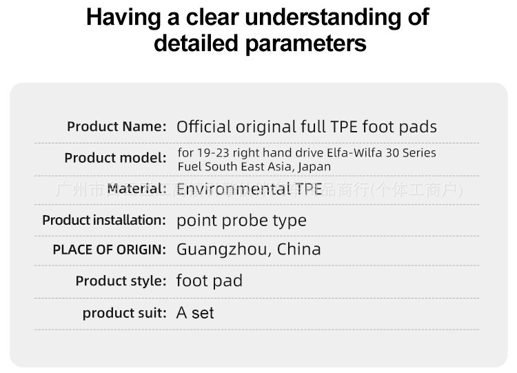 Suitable for 19-23 Toyota Velfire right-hand drive cars, eco-friendly TPE floor mats, cross-border