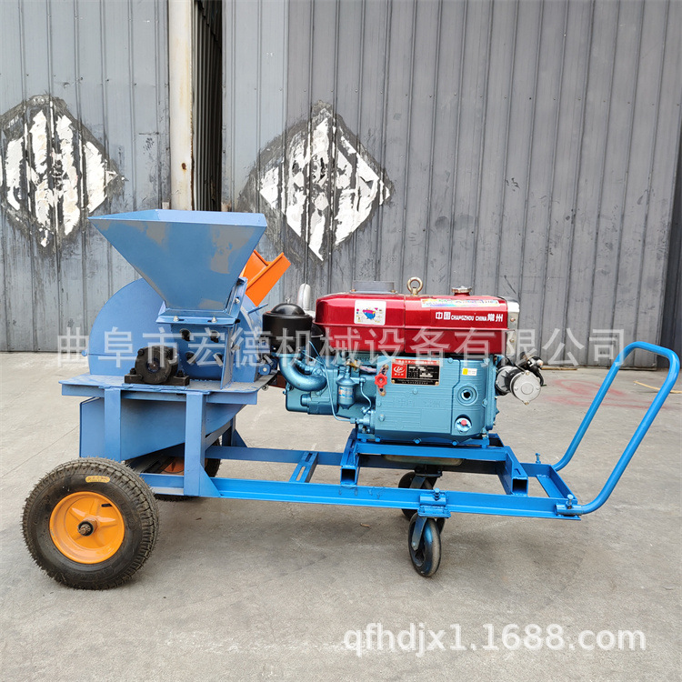 木材粉碎机 食用菌柴油木屑机 树枝切片粉碎机移动式
