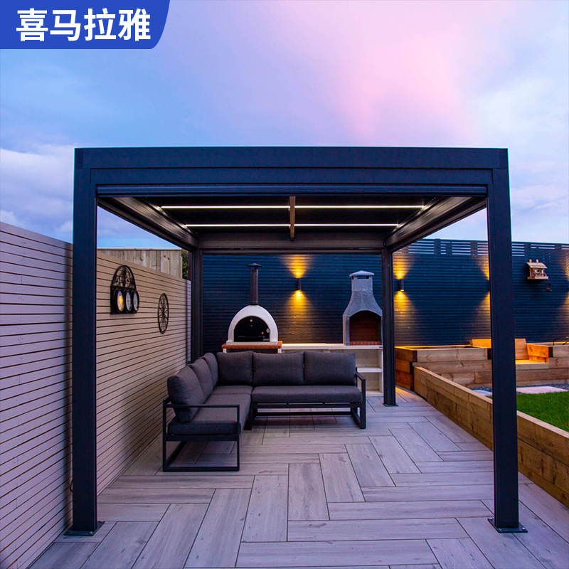 Villa Pavilion aislamiento térmico Sunshine Room al aire libre aleación de aluminio Pavilion patio aleación de aluminio toldo eléctrico Sala de jardín