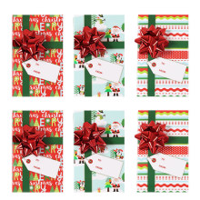 跨境圣诞长方形卡盒节日派对礼品盒圣诞祝福礼物盒装饰红色礼花结