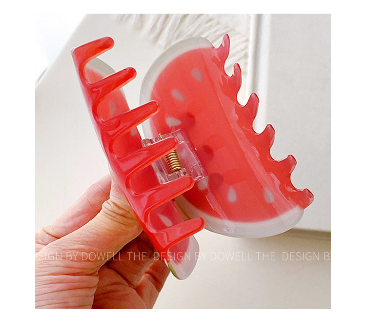 Cute Fruit Watermelon Resin Hair Claws display picture 1