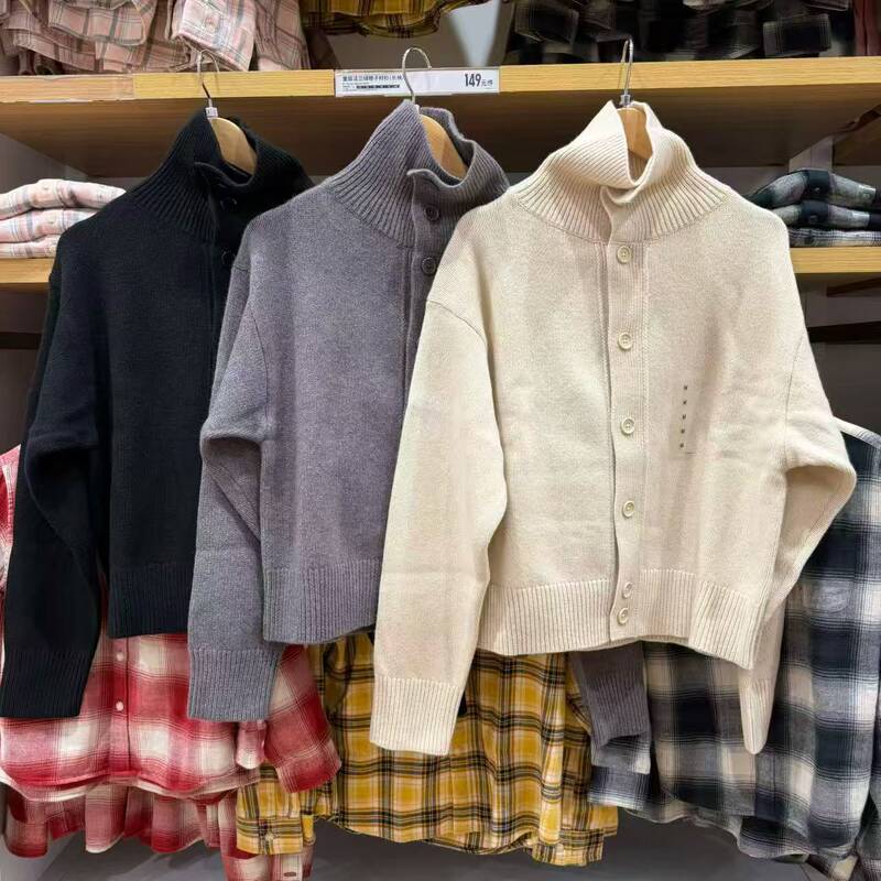 2026 Autumn/Winter Soft Cotton Stand Collar Knitted Cardigan Women's and Men's Collaboration Sweater Coat 488191 2026 Autumn/Winter Soft Cotton Stand Collar Knitted Cardigan Women's and Men's Collaboration Sweater Coat 488191