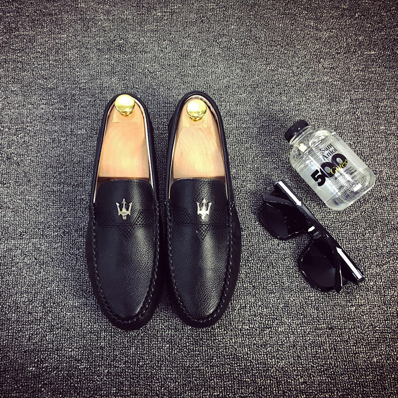 豆豆鞋男春秋百搭軟底防滑開車潮鞋社會精神小伙懶人皮鞋樂福鞋子