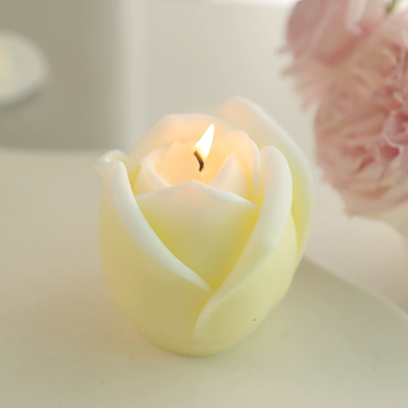Aromatherapy candle handmade white geometric 40, nordic style decorative shapes