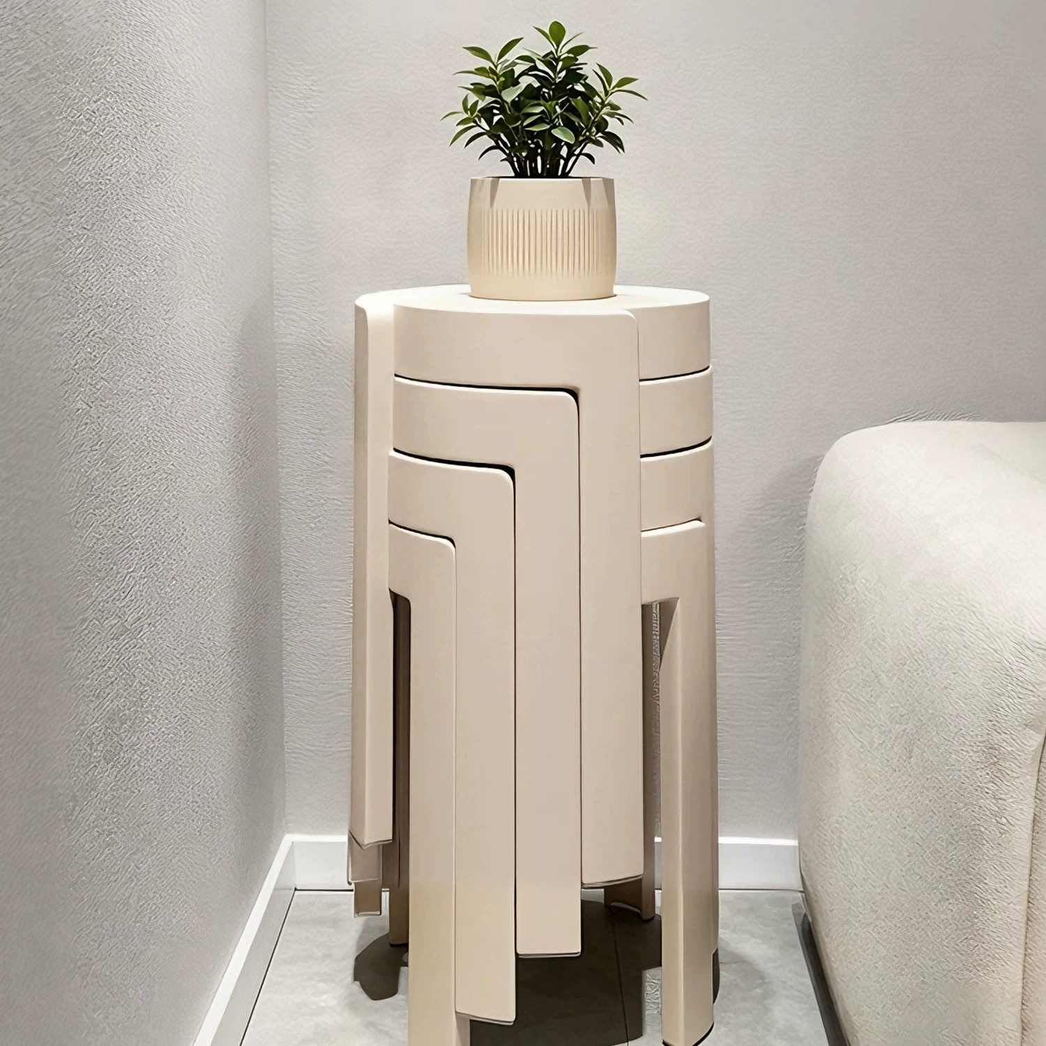 Carefully selected plastic stools for home use, thickened, sturdy and durable, windmill-style stools, dining table round stools, stackable, simple spare chairs