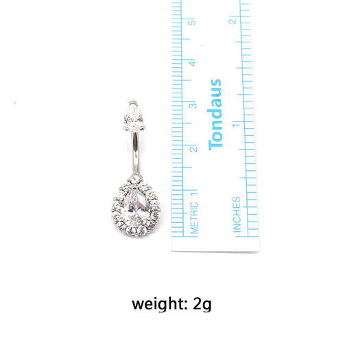 Gabby Water Drop Navel Ring Amazon Cross-border European and American Piercing Jewelry Upper and Lower Water Drop Navel Button Navel Navel Navel Ornaments